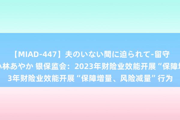 【MIAD-447】夫のいない間に迫られて-留守中に寝取られた私- 小林あやか 银保监会：2023年财险业效能开展“保障增量、风险减量”行为