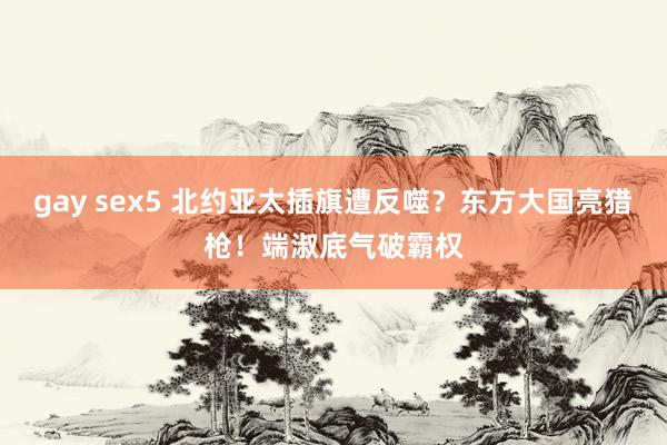 gay sex5 北约亚太插旗遭反噬？东方大国亮猎枪！端淑底气破霸权